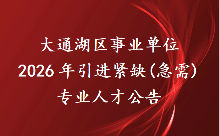 大通湖区事业单位2026年引进紧缺（急需）专业人才公告