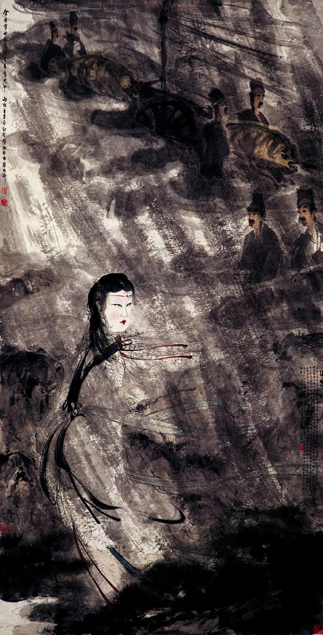 傅抱石人物画山鬼