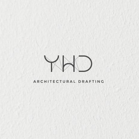 字母Y，W，D由代表字符串的行和文本“ Architectural Drafting”支撑