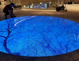P3.91 indoor HD LED round floor screen in Guangxi