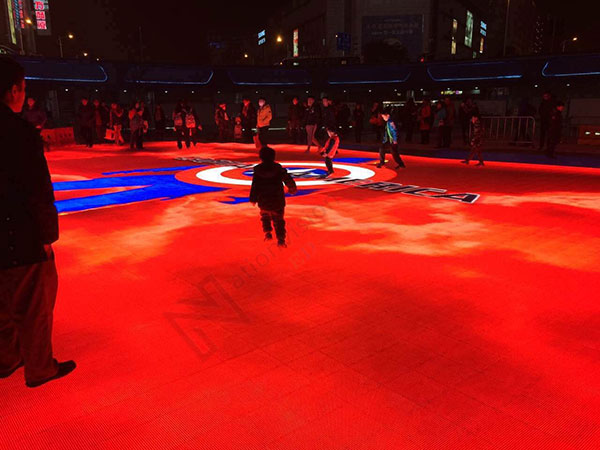 P8.928 outdoor HD LED floor screen in Wujiao square, Yangpu District, Shanghai