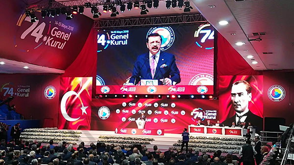 P3.91 indoor HD LED rental screen installed in Turkey Presidential Campaign
