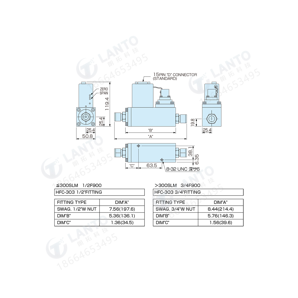 日本KOFLOC HFC303质量流量控制器，适用于高流量LANTO朗拓MFC控制器朗拓科技