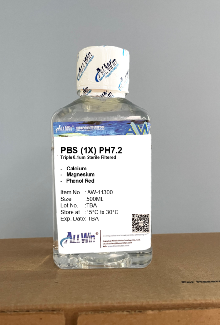 AW-11300PBSPH7.2不含钙、镁、酚红，PH7.2PhosphateBufferedSaline-1X-,liquidPH7.2