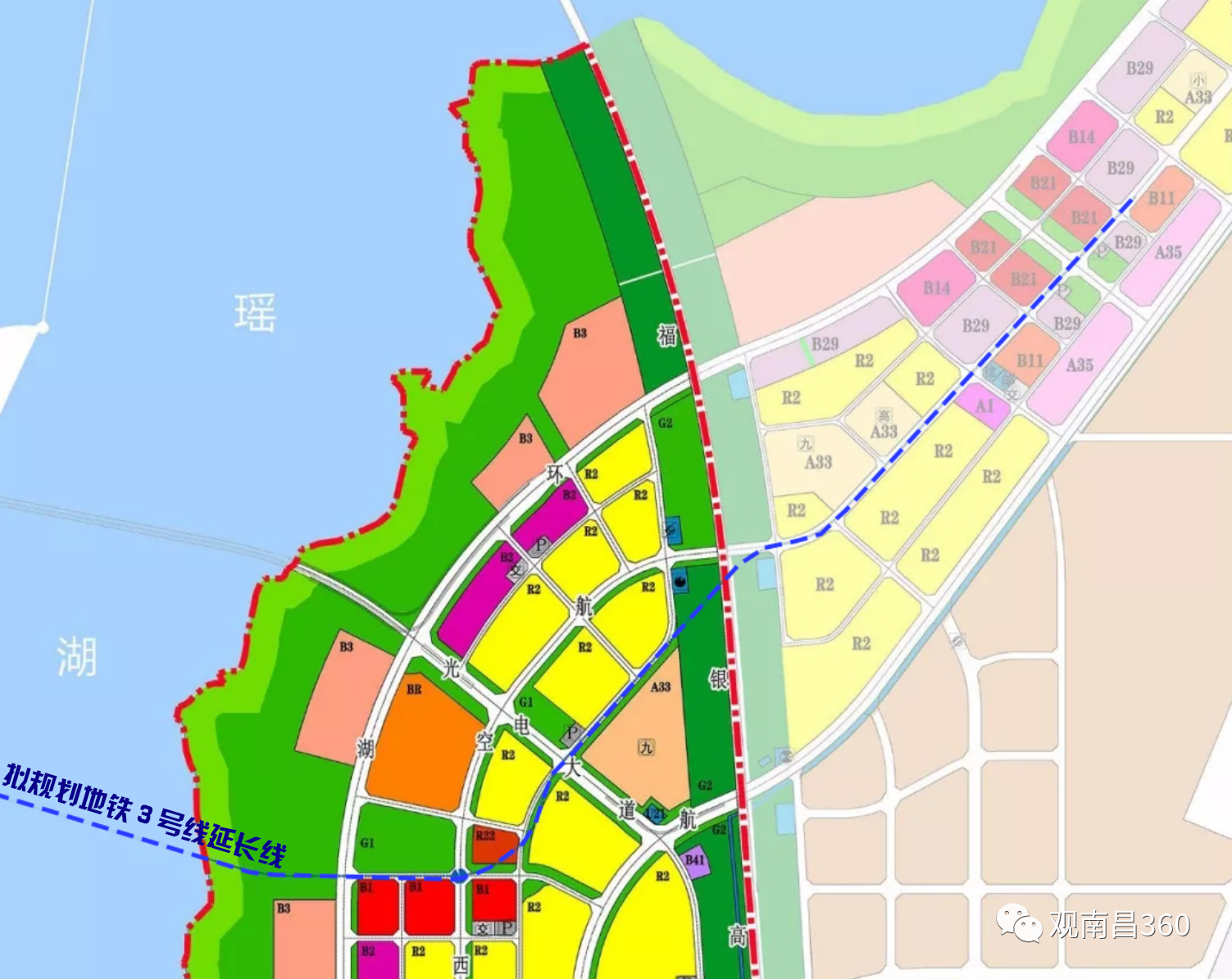 南昌瑶湖科学岛用地规划曝光地铁34号线远期将延伸