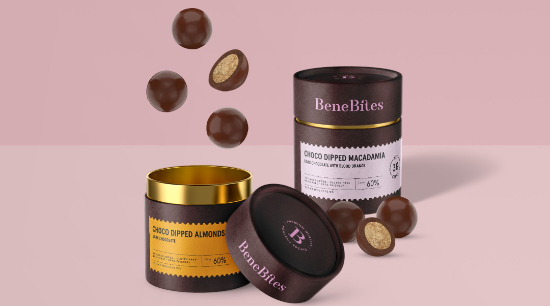 Benebites杏仁榛子和澳洲坚果包巧克力包装设计2
