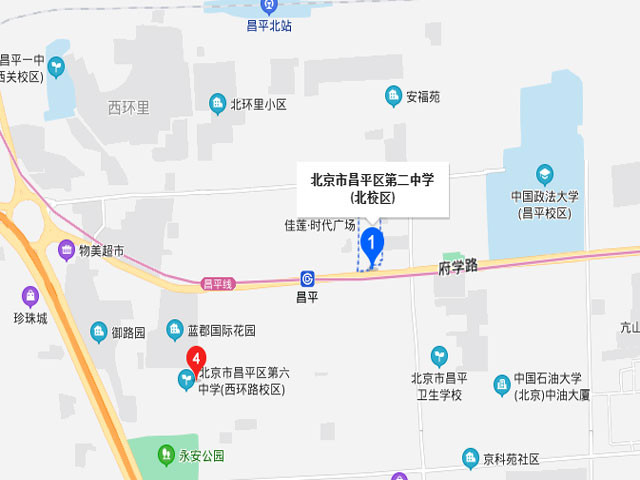 昌平二中地图图片