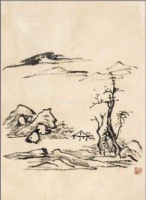 5黄宾虹-1865-1955-山水图19.4x27.4cm