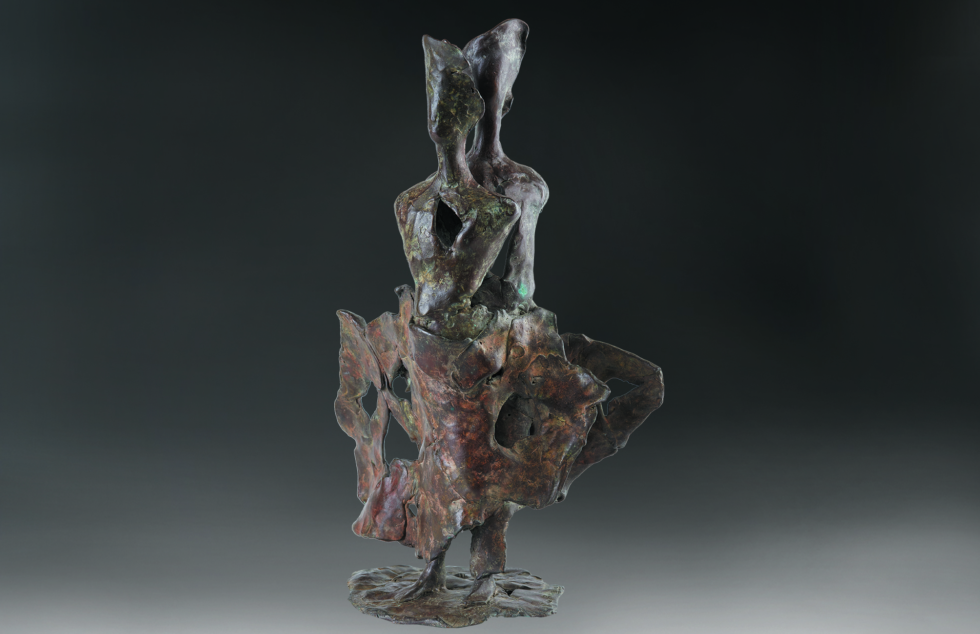 《关于时间的思索》GiuseppeLaBruna作品图片-12Contemplazioni凝视的情侣40x35x20cm石蜡剥离铜铸2004年
