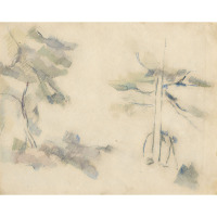 1_0023_两棵松TwoPines保罗·塞尚PaulCézanne水彩画Watercolorpainting20.9×26.1cm1890