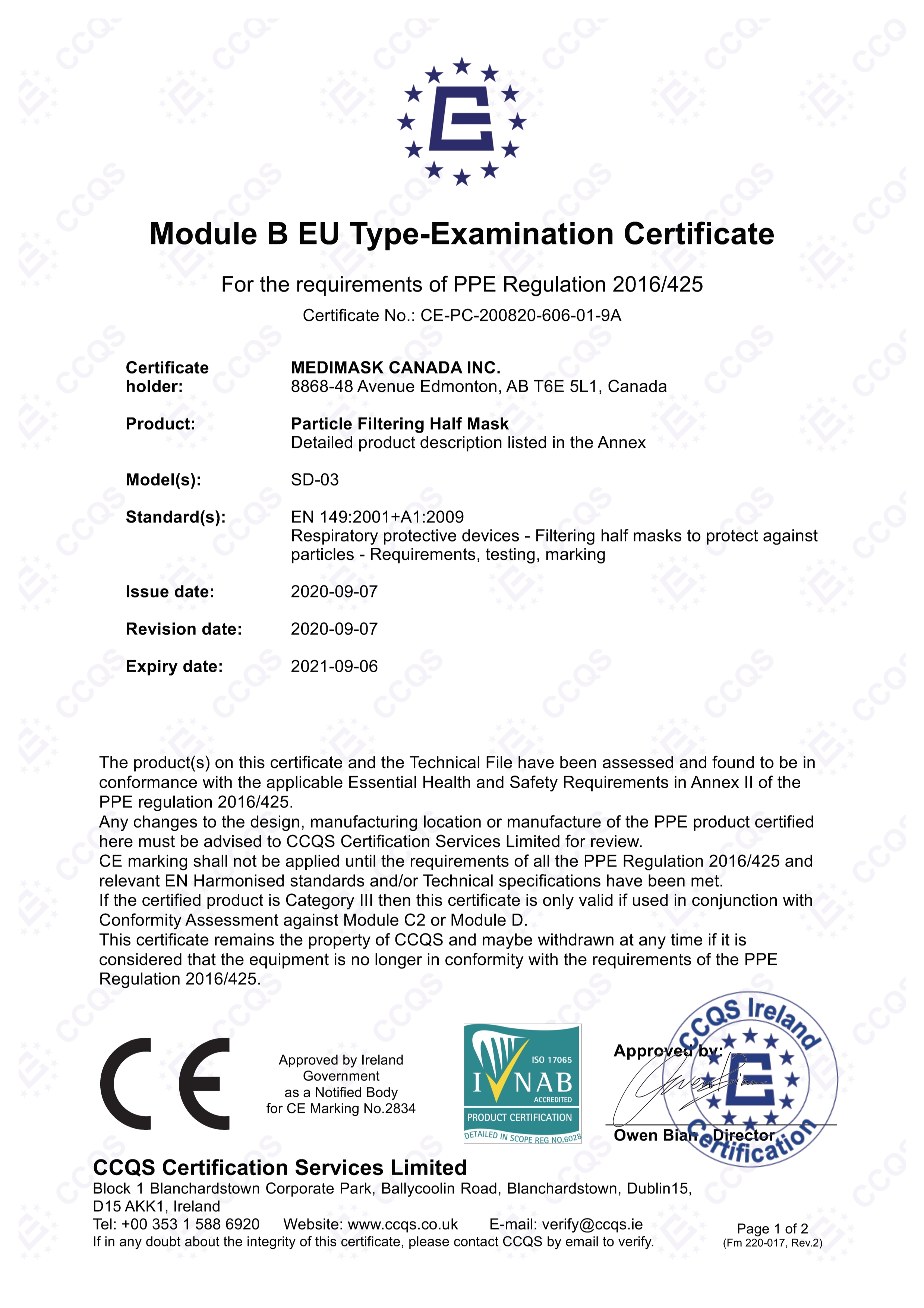 MEDIMASK_CE_Certificate_B