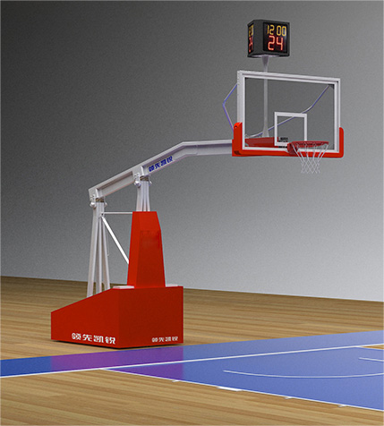 竞赛级弹性平衡篮球架：凯锐竞赛级弹性平衡篮球架运用弹簧助力系统可以轻松将篮板提升到各个年龄段的运动员竞赛时所需高度,采用3.25m延伸臂直接连接弹性篮圈,以实现玻璃篮板zui高稳定性。底座完全覆盖防护软包,以保证运动员安全,可以定制进行图案装饰设计,以促进团队和赞助商营销。