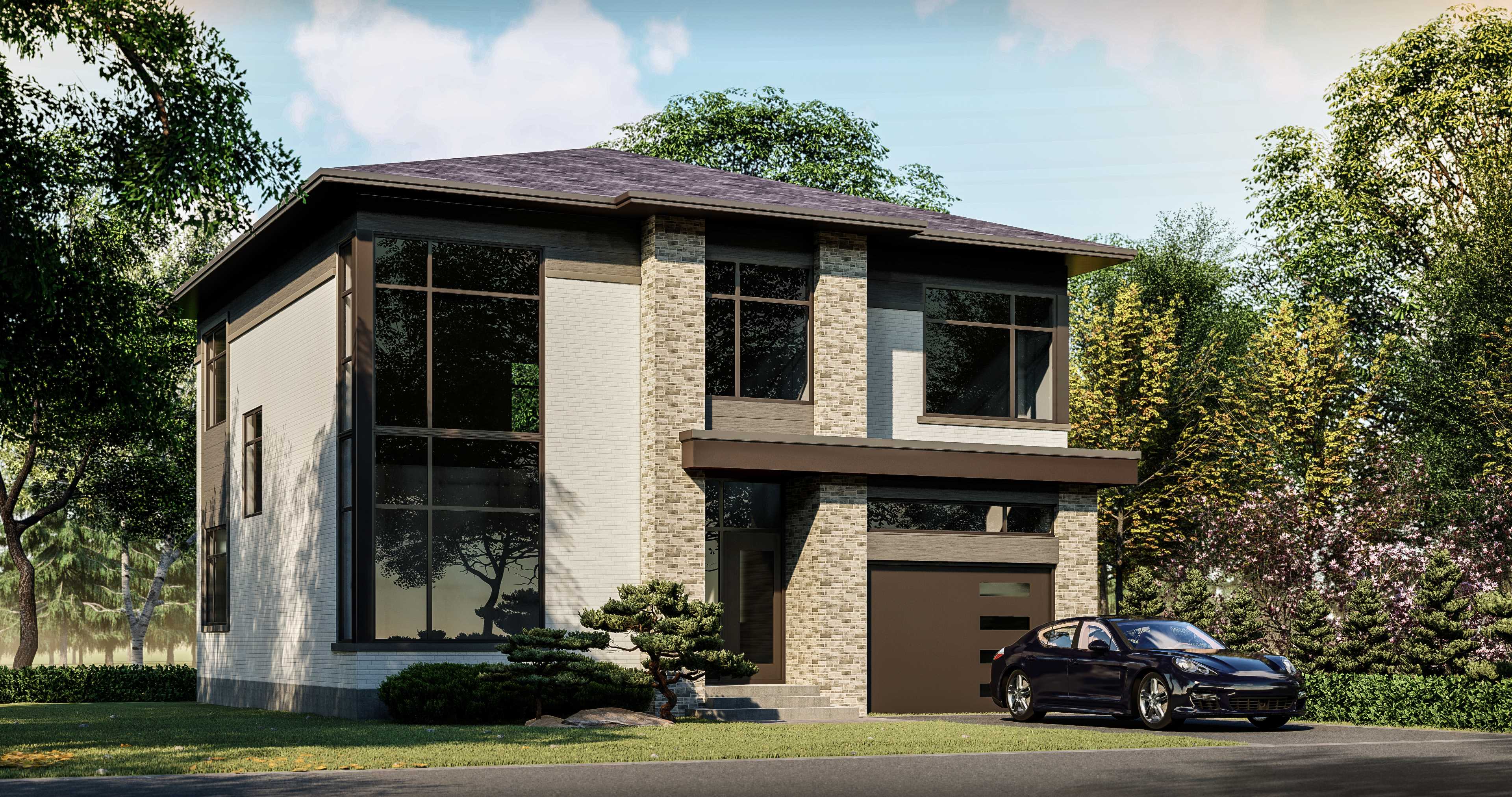 古典,现代两相宜,尖顶的欧式结构,复古的砖纹墙梁,以自然为皈依,兼蓄