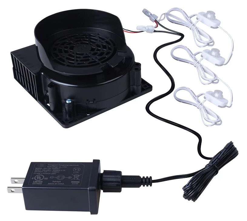 Replacement Inflatable Fan - 12V 1.0A Blower with 12V 1.5A Adapter