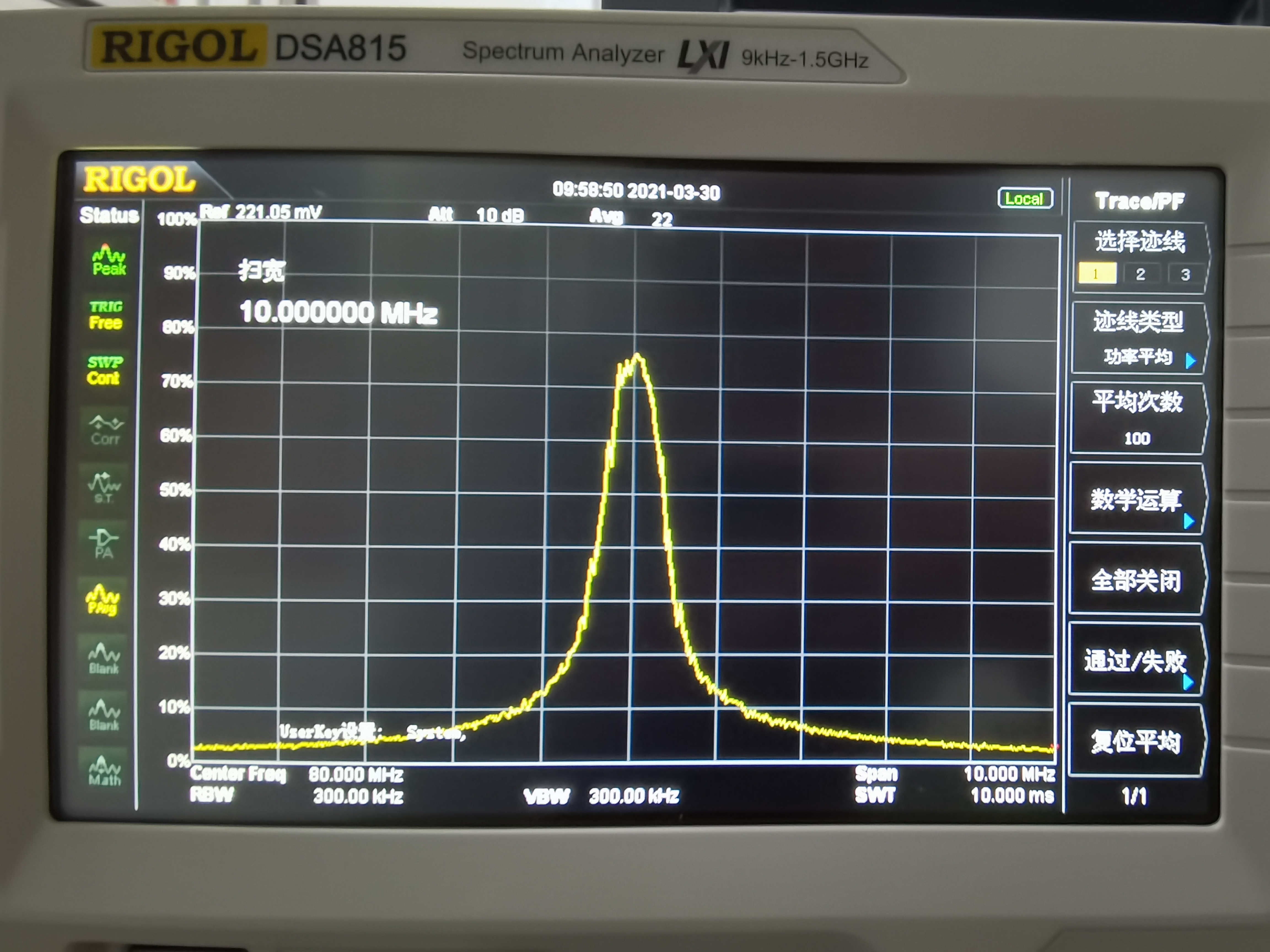 圖4 ecl801型外腔半導體激光器激光線寬拍頻光譜產品特點可調諧,窄線