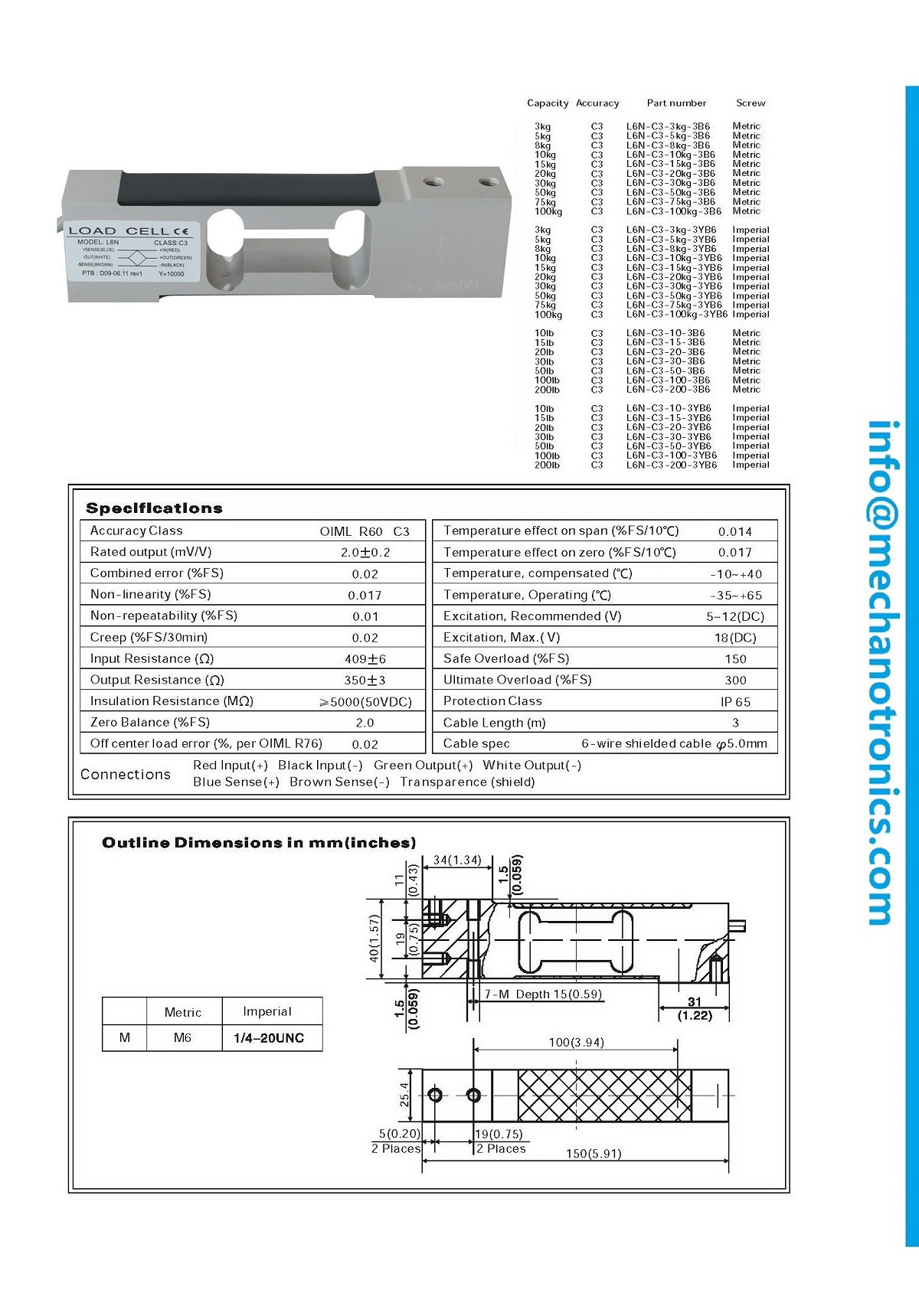 L6N-Aluminum alloy load cell-Mechanotronics-Load cell manufacturer ...