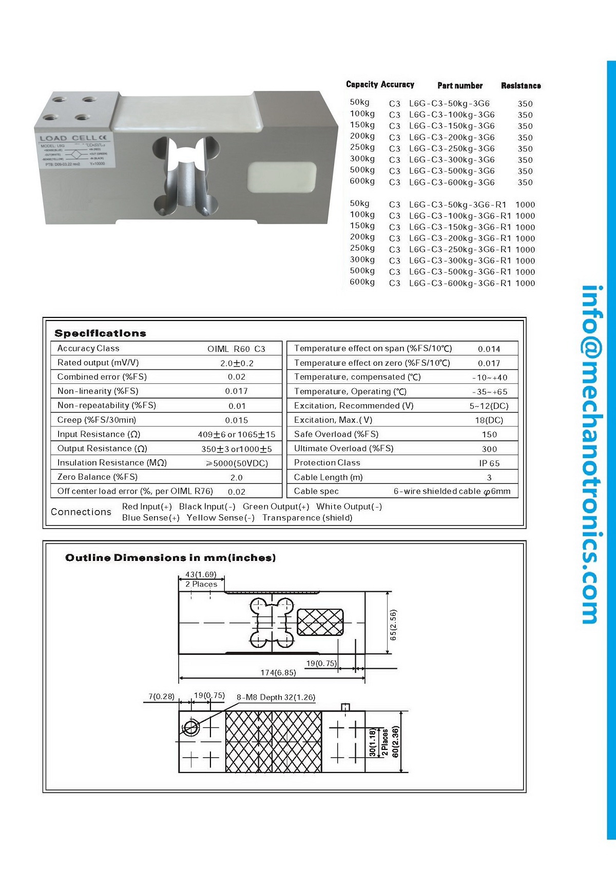 L6G-Aluminum alloy load cell-Mechanotronics-Load cell manufacturer ...