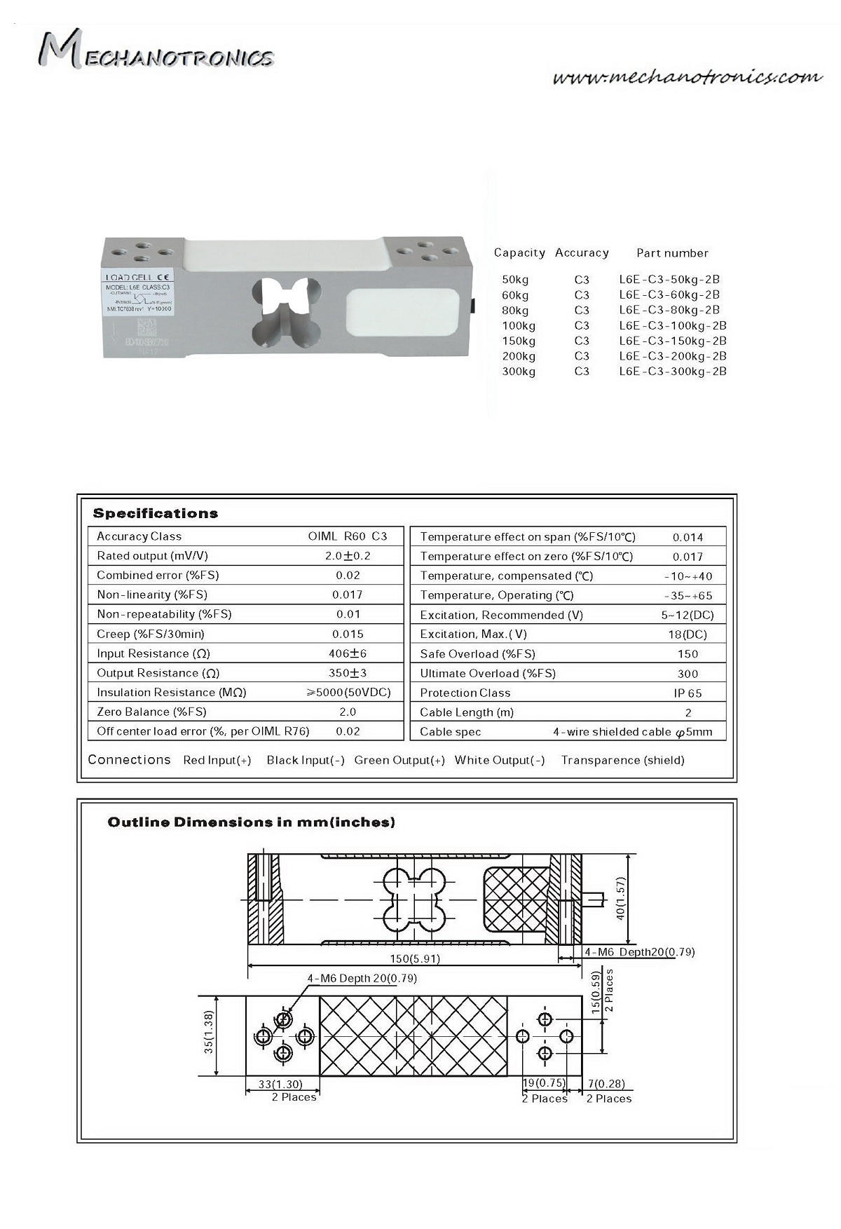L6E-Aluminum alloy load cell-Mechanotronics-Load cell manufacturer ...
