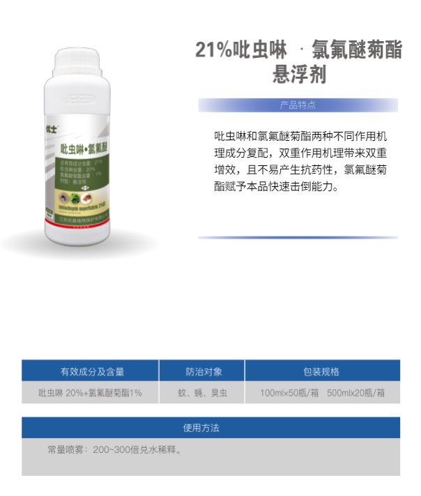 21%吡蟲啉 ·氯氟醚菊酯 懸浮劑