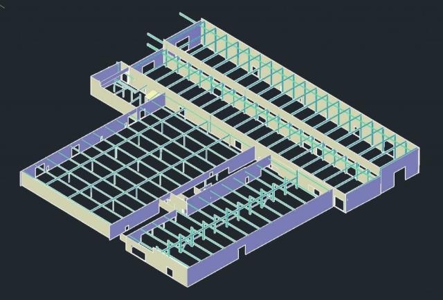 warehouse 3d scan and CAD model