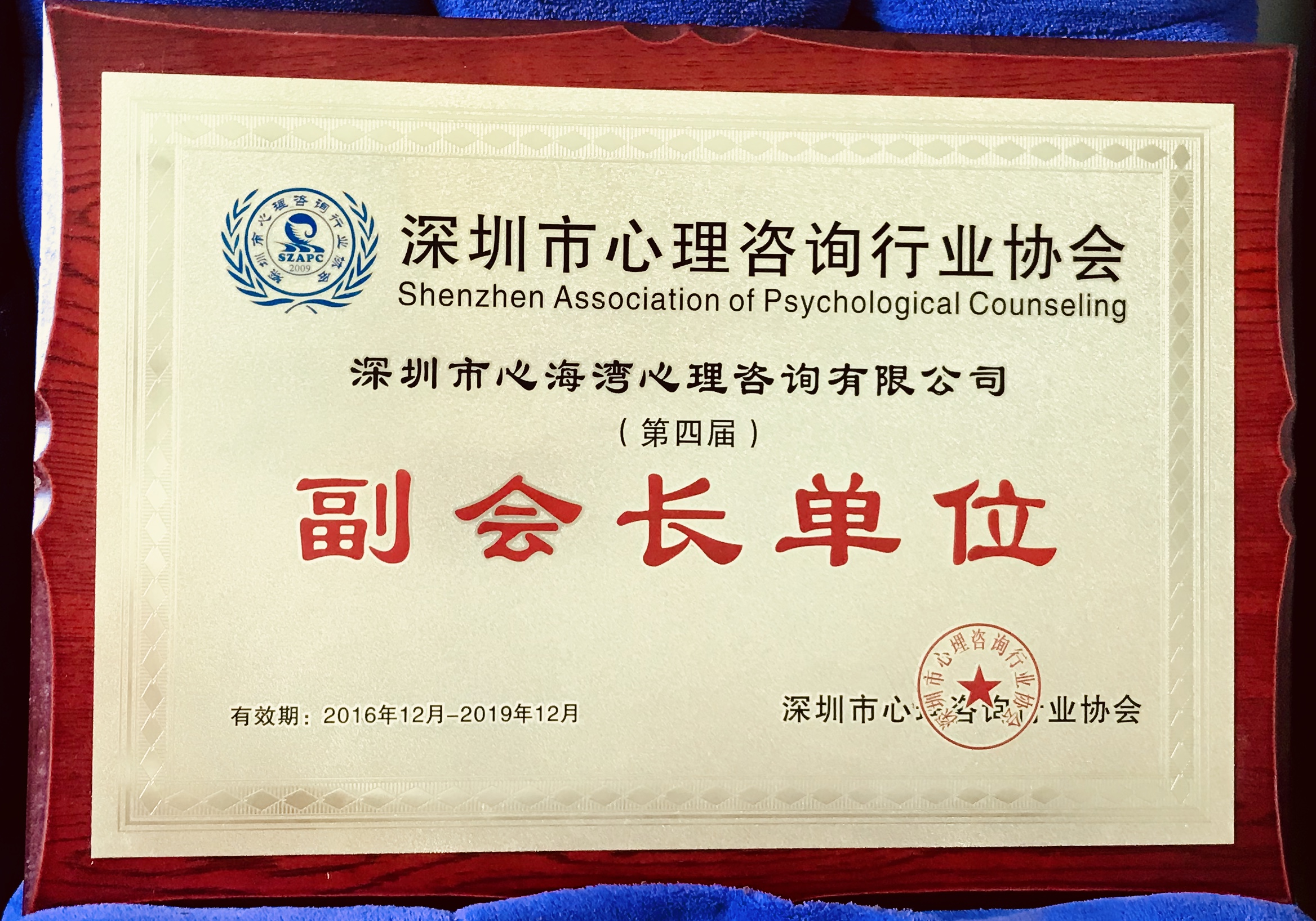 深圳市心理咨询行业协会第四届副会长单位