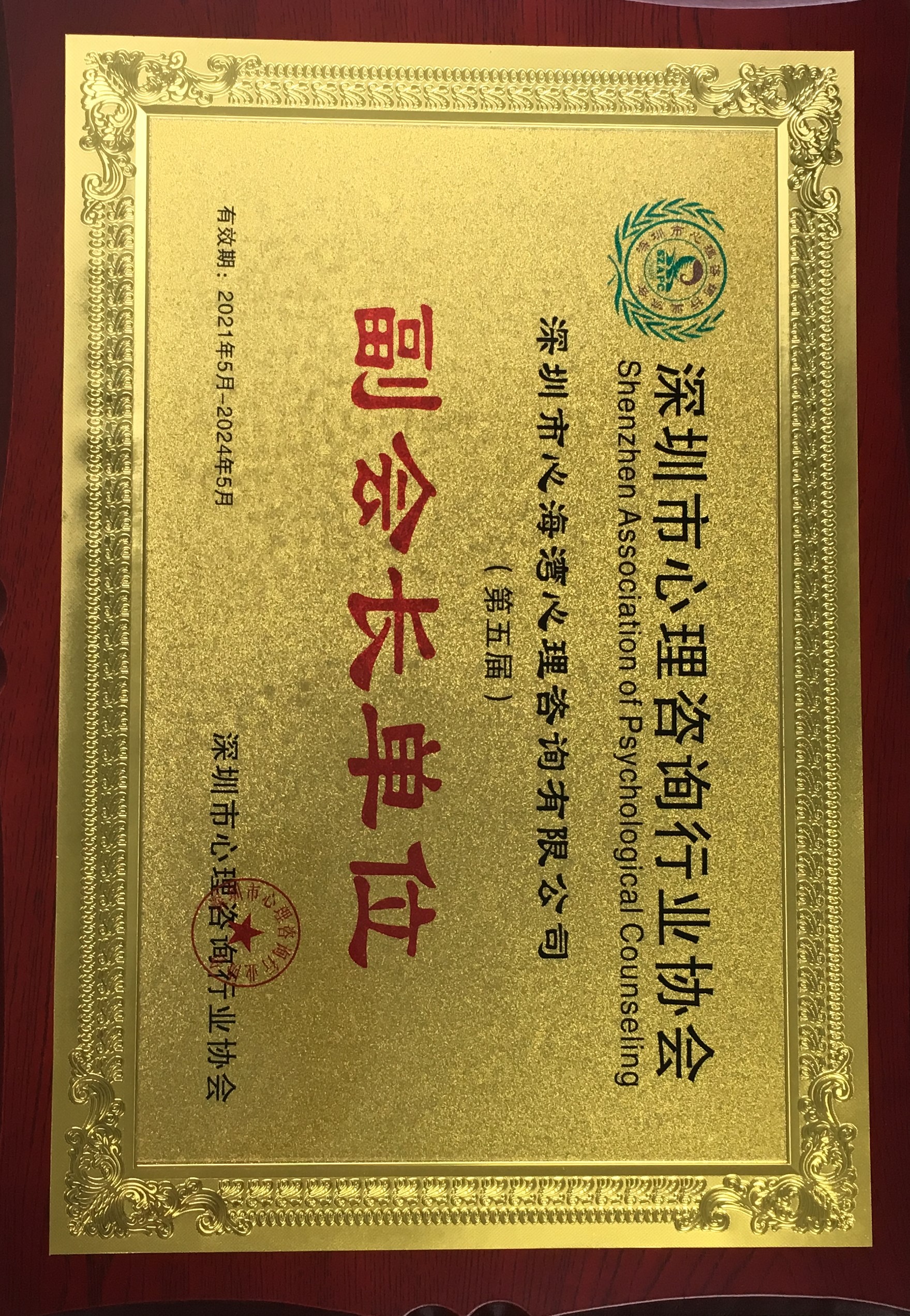 2020深圳市心理咨询行业协会第五届副会长单位