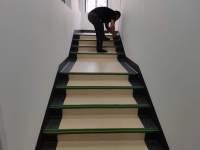 黄寺大街部队幼儿园-楼梯踏步铺完PVC地板的效果图一