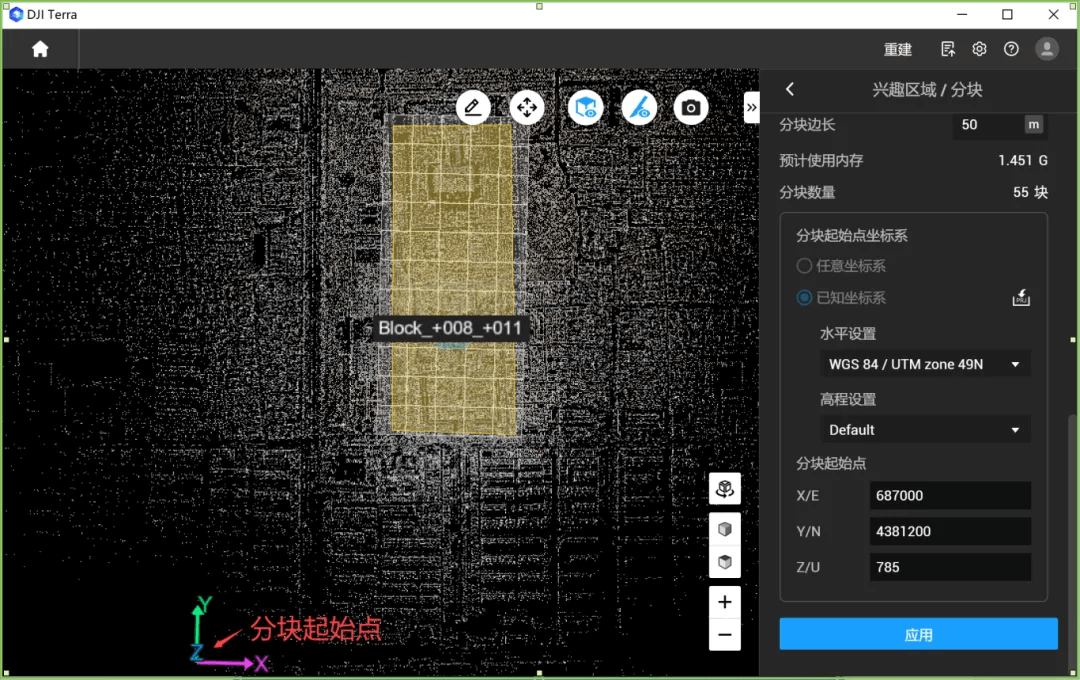 分块起始点与 Block 命名