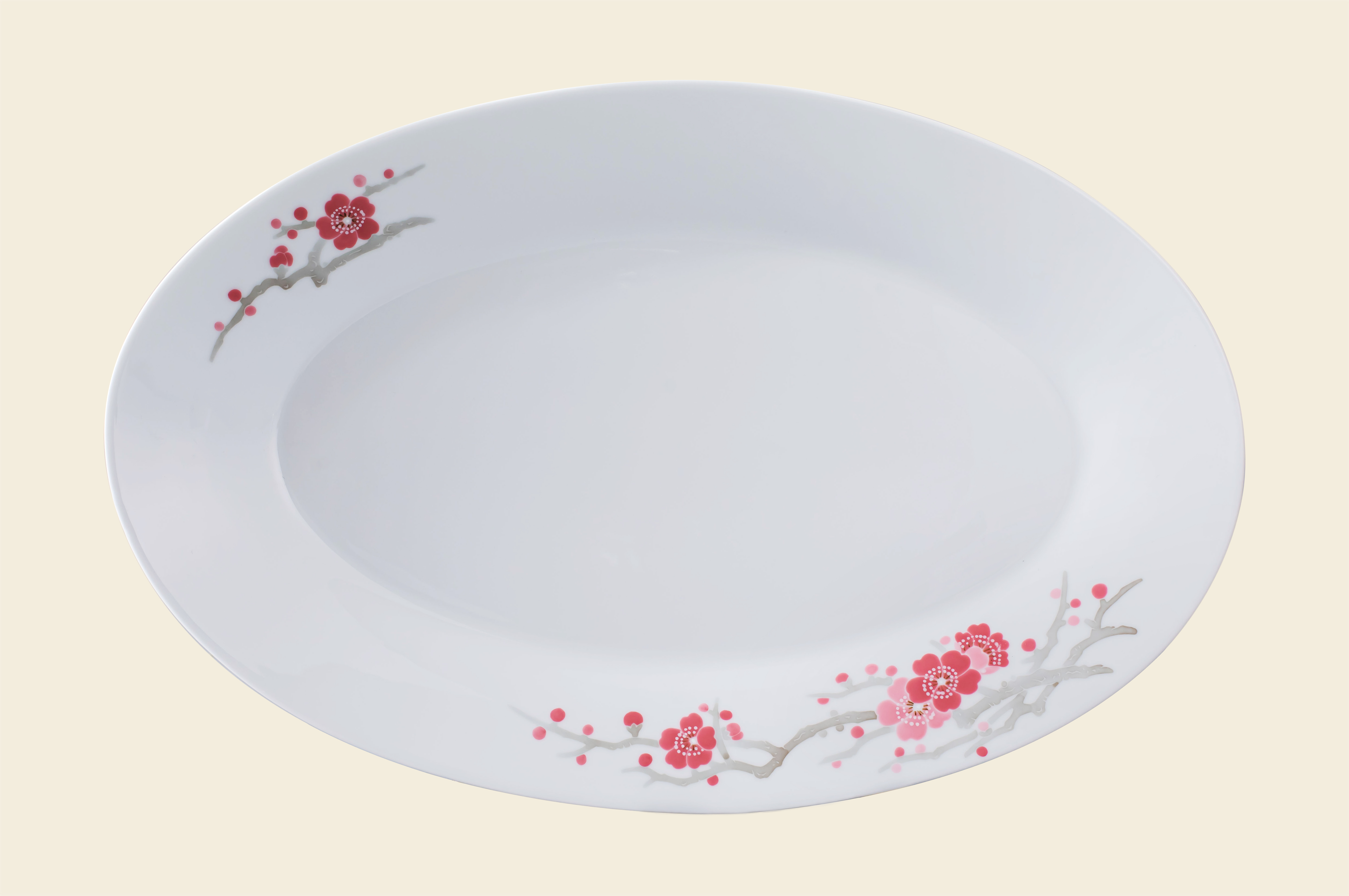 红官窑 国瓷 红梅报喜餐具