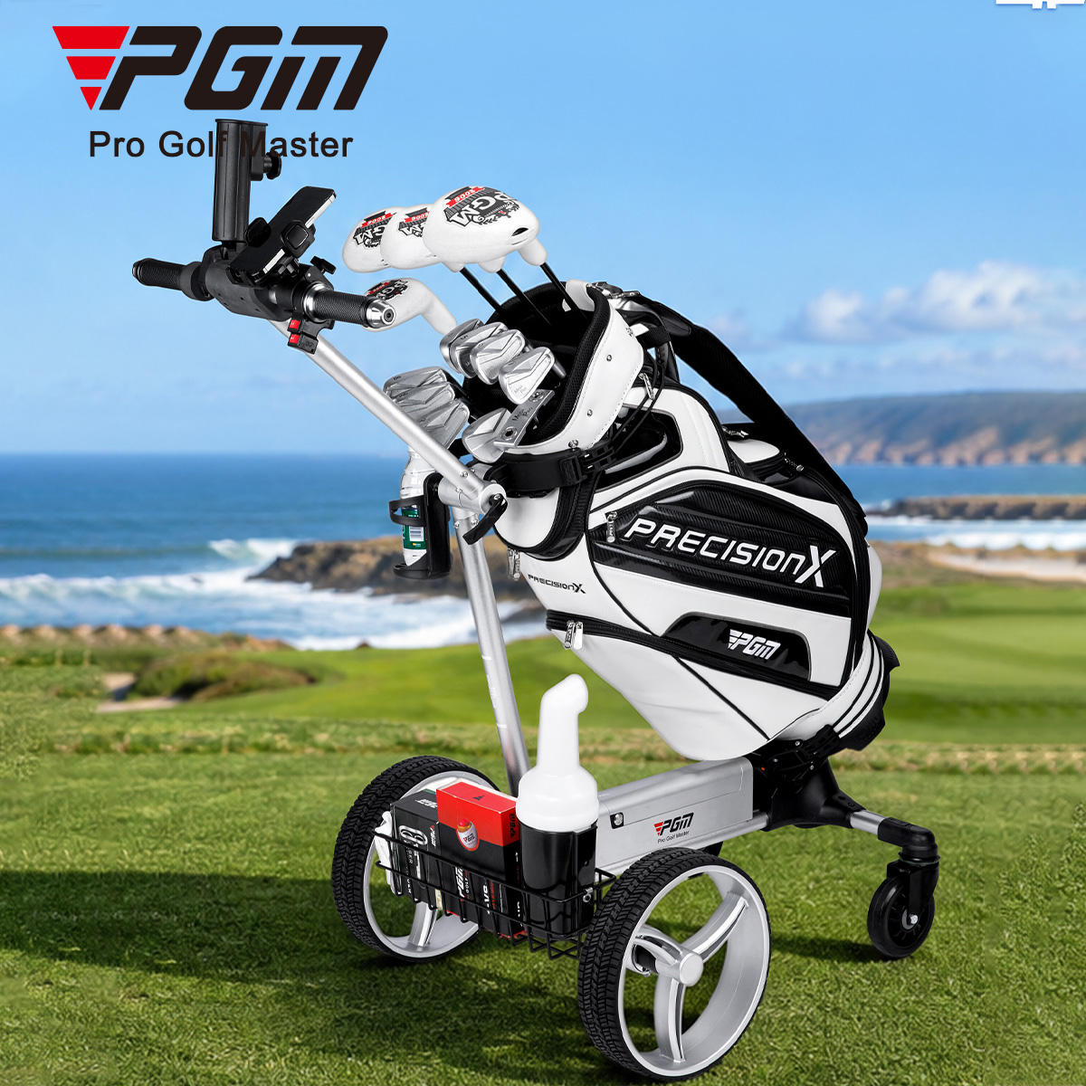 PGM QC010 Foldable Electric Golf Trolley Lightweight Aluminum