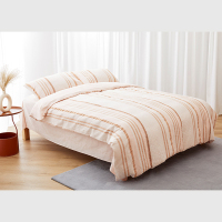 产品图片花外淘宝截图-花外home粉色条纹提花地中海风复古纯棉四件套新疆棉床单2022新款2