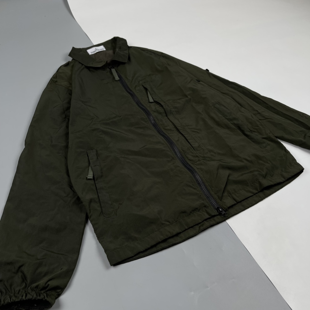 stone island/石头岛 21fw 起皱大拉链双层网眼开衫外套-gdf档口-潮