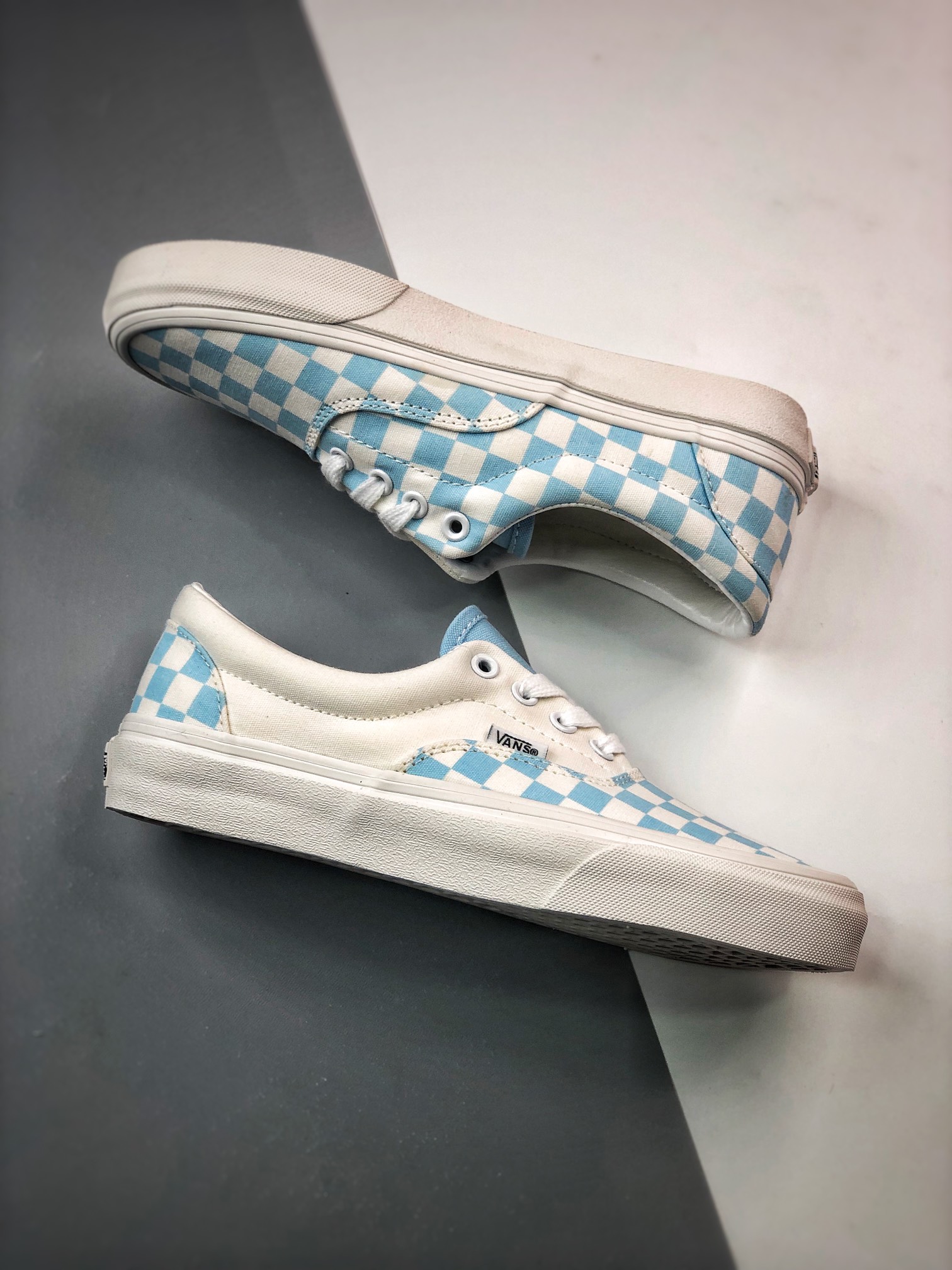 vans era 鸳鸯蓝白棋盘格