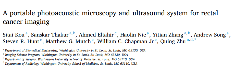 新突破！用于直肠癌成像的便携式光声显微镜和超声系统