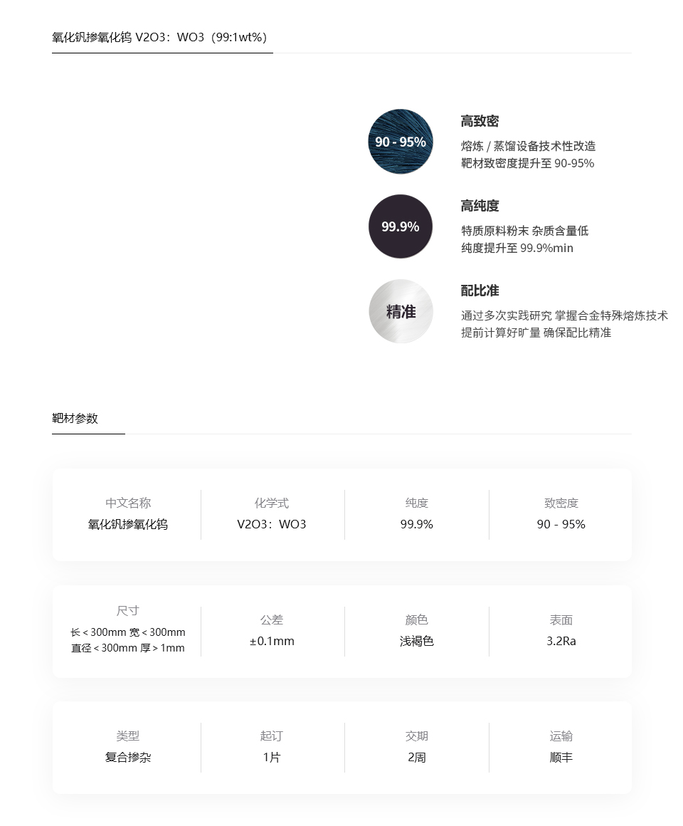 氧化钒掺氧化钨