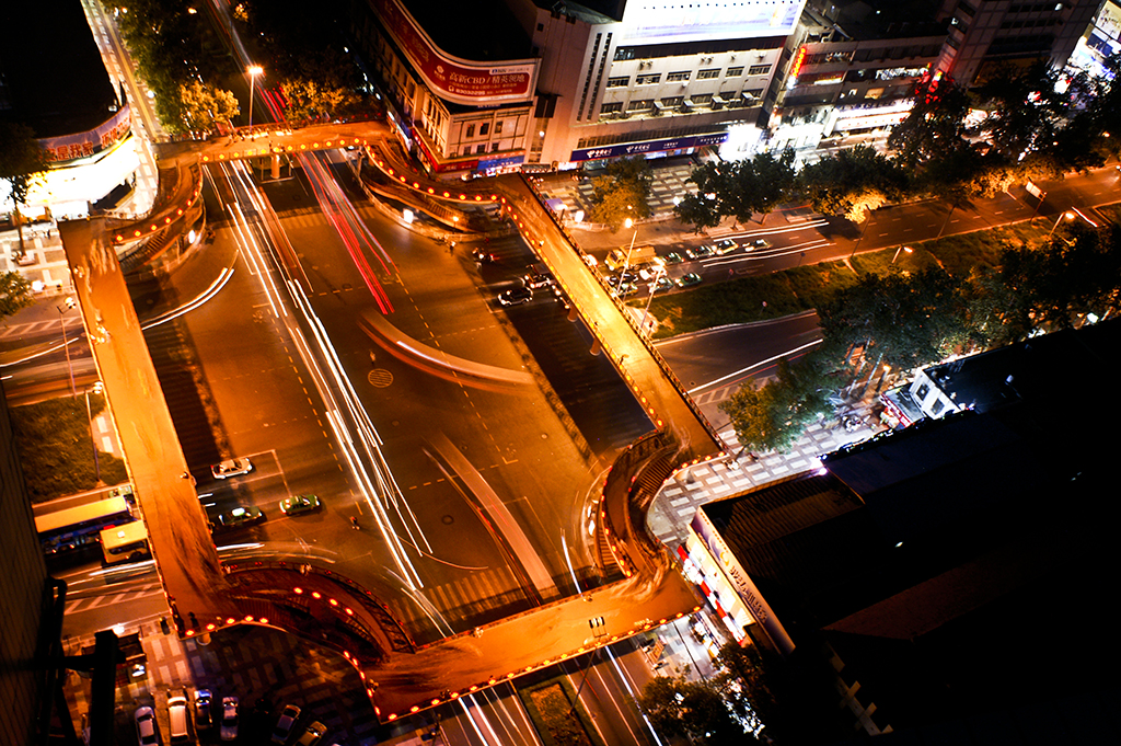 1074小寨环桥夜景俯瞰