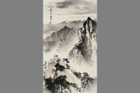 A2934华山下棋亭水墨华山