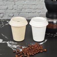 环保一次性纸杯甘蔗渣可降解咖啡杯外带奶茶冷饮杯热饮吸管杯-1