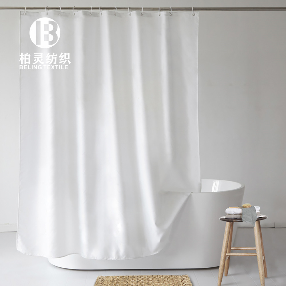 UFRIDAY-Hotel-White-Shower-Curtain-Liner-Solid-Polyester-Fabric-Bath-Curtain-with-Hooks-Elegant-Bathroom-Curtain