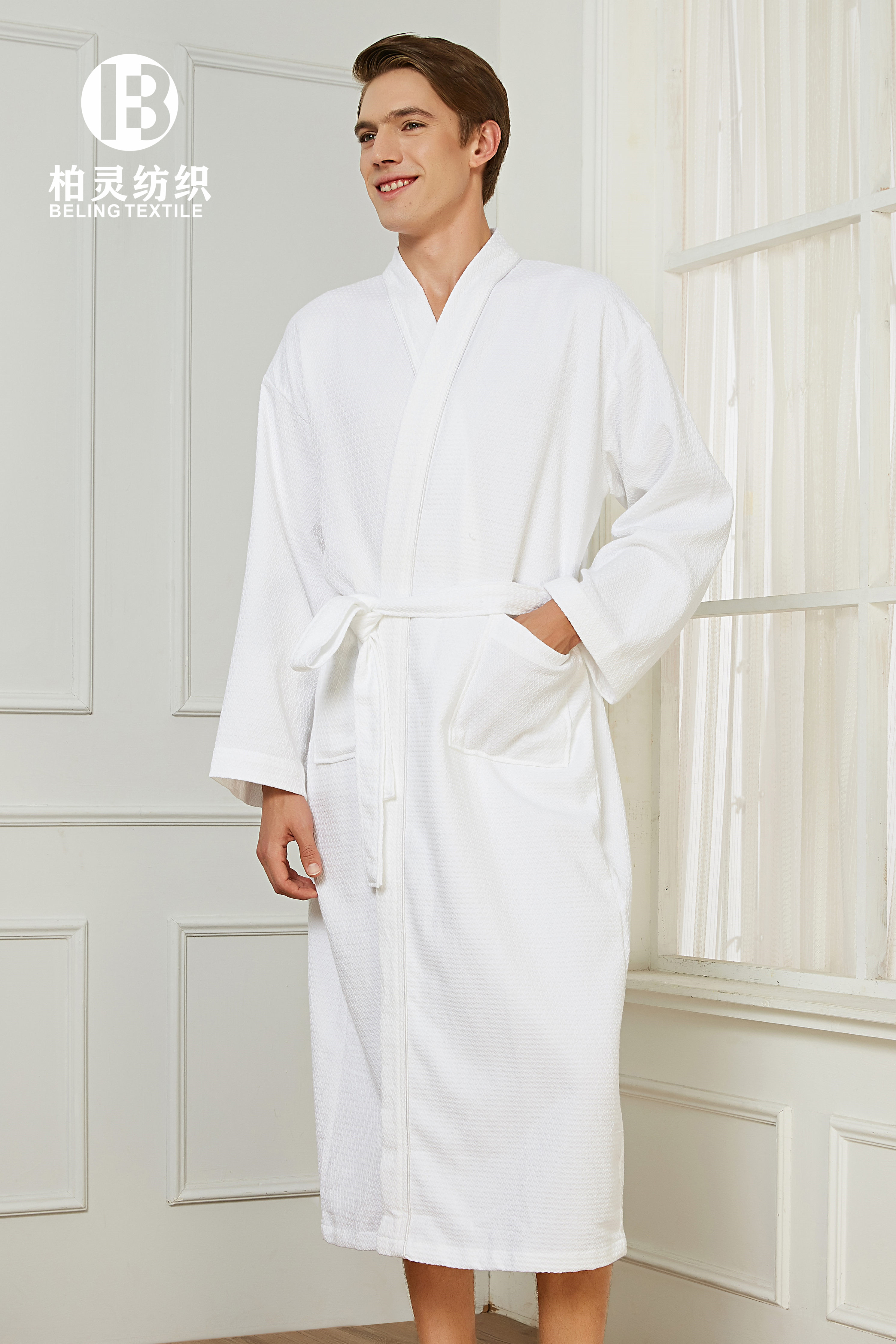 Diamond Waffle bathrobe-Belingtex