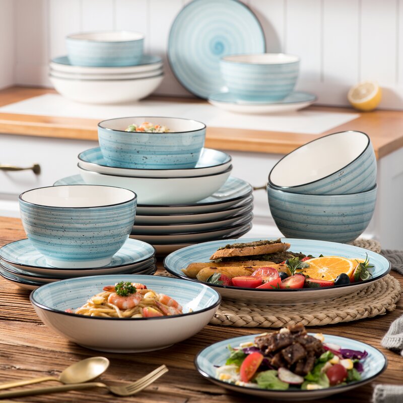 Bonbon-Green-48-Pieces-Stoneware-Handpainted-Spirals-Pattern-Dinnerware-Set-With-Dinner-_Dessert-_Soup-Plate_Bowl,-Service-For-12-4