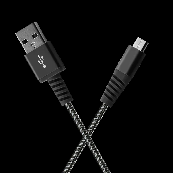 RuggedV3MicroUSBBraidedChargingCable-2.4ABlack