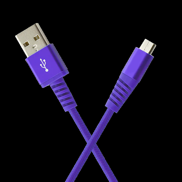 RuggedV3MicroUSBBraidedChargingCable-2.4APurple