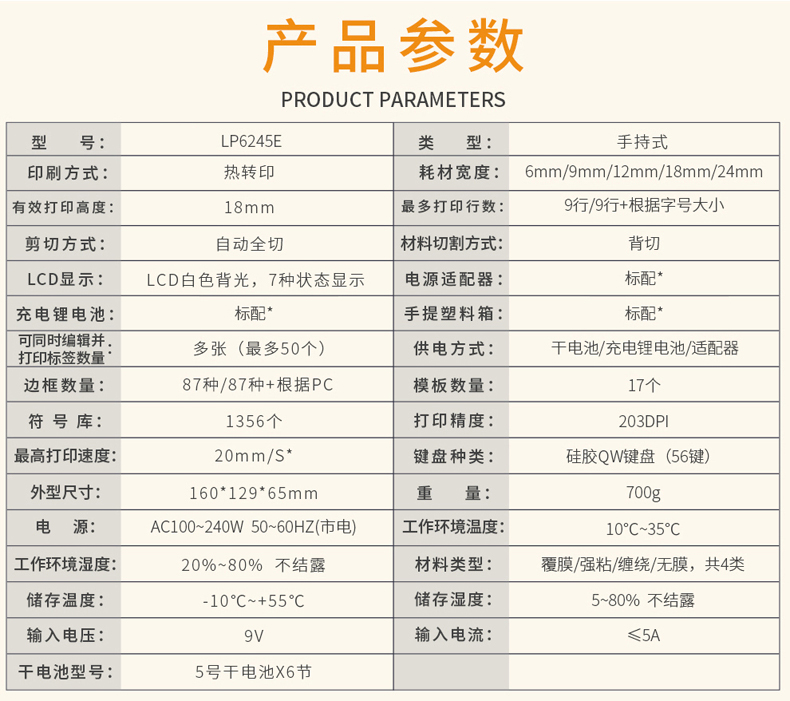 碩方手持便攜式標簽機LP6245E