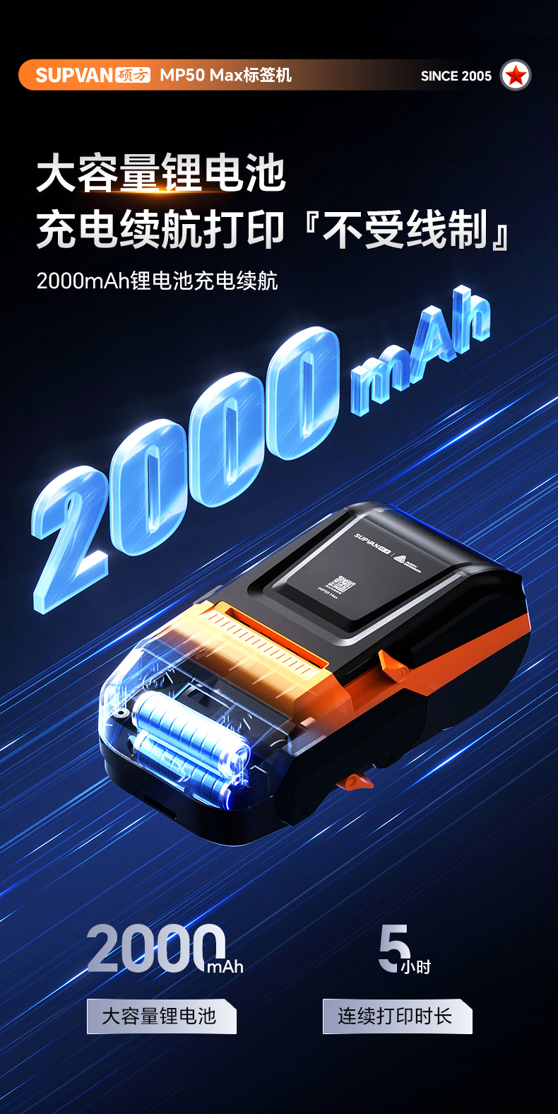 硕方/艾利联名款标签机_MP50 MAX智能热转印标签机