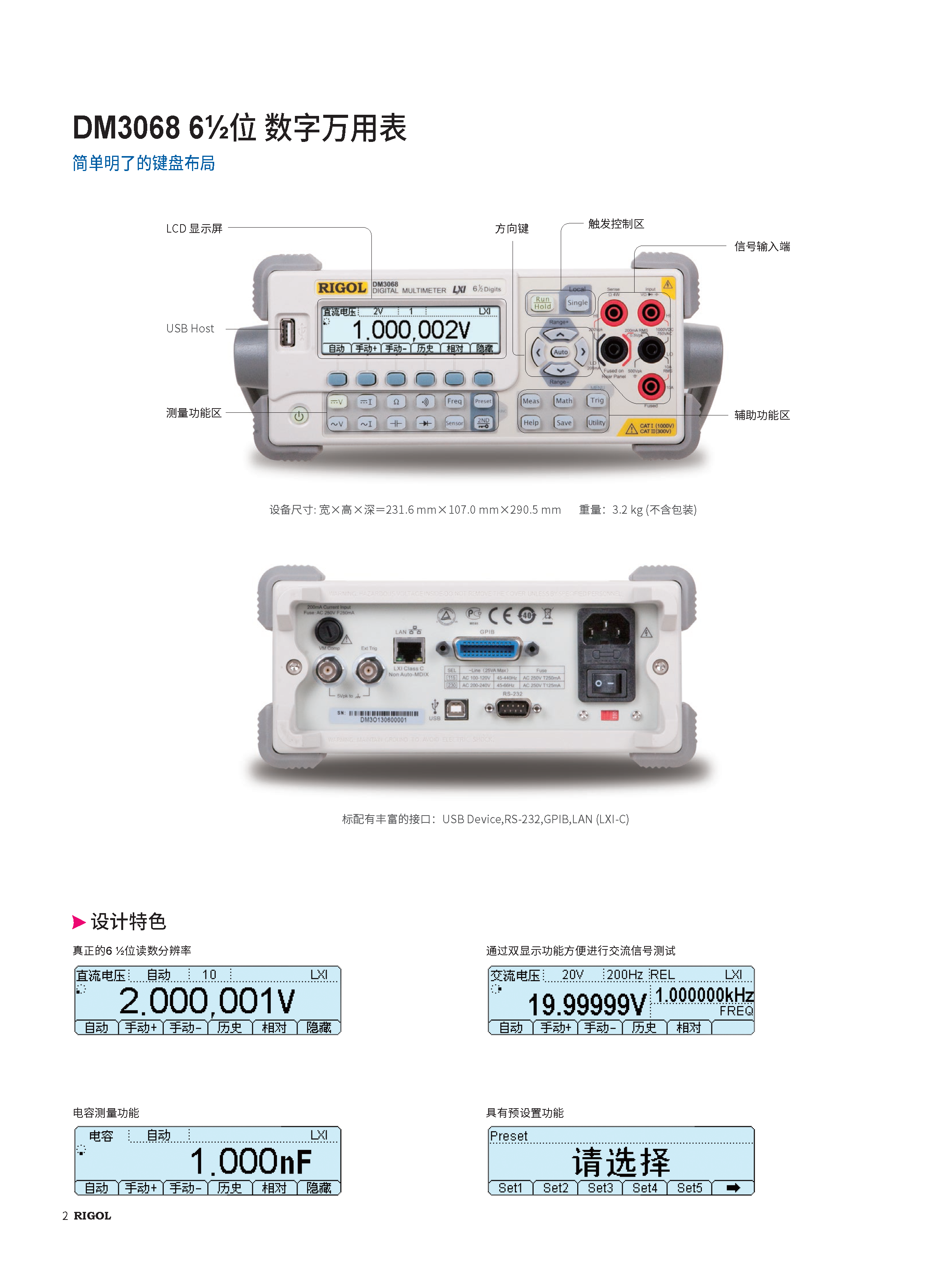 RIGOL DM3068六位半数字万用表北京辑测科技有限公司官网