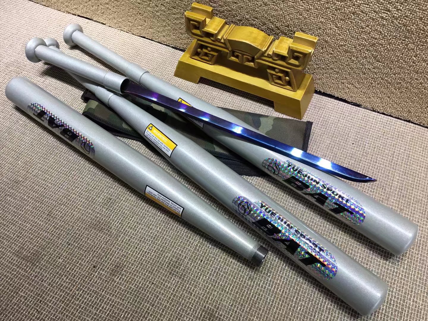 烤蓝棒球棍刀:全长71、刃长45、刃宽2.0,手工锻打锋利版收藏310赠送锦盒-龙泉刀剑批发网