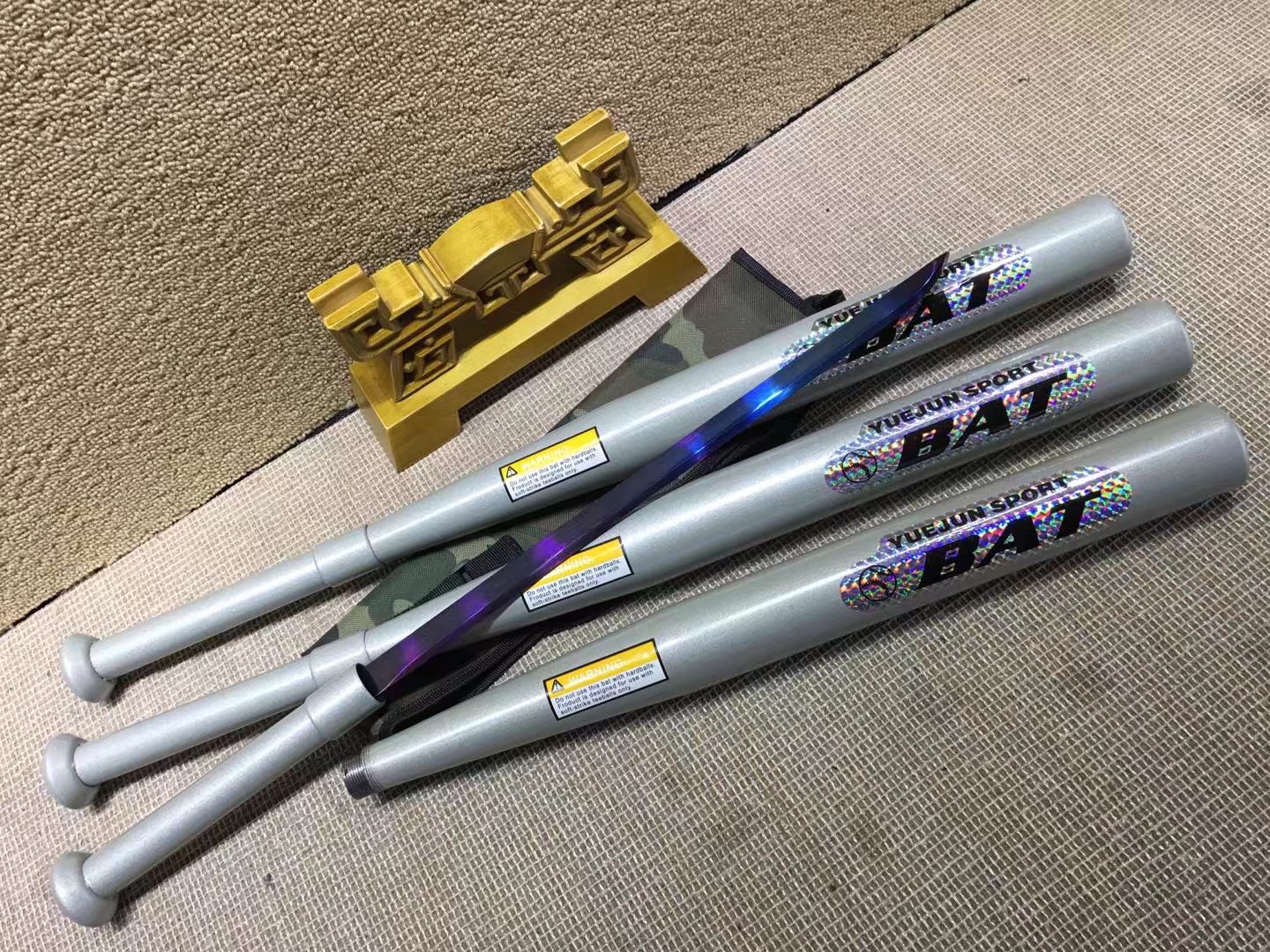 烤蓝棒球棍刀:全长71、刃长45、刃宽2.0,手工锻打锋利版收藏310赠送锦盒-龙泉刀剑批发网