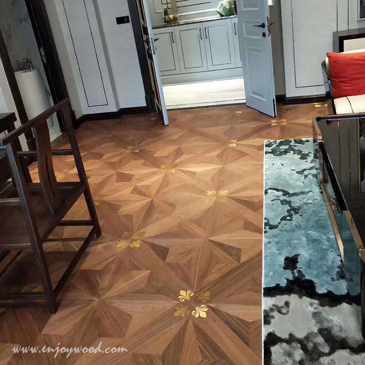 Brass inlay wood flooring marble inlay wood flooring-Enjoywood
