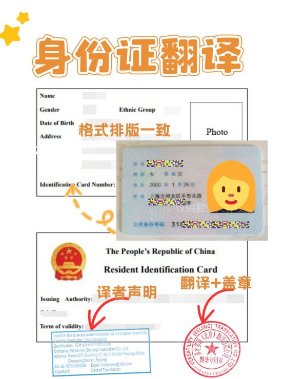 身份证翻译